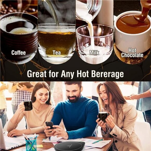 Coffee Warmer for Desk Auto Shut Off, Coffee Cup Warmer with 2 Temp Settings - Picture 2 of 7